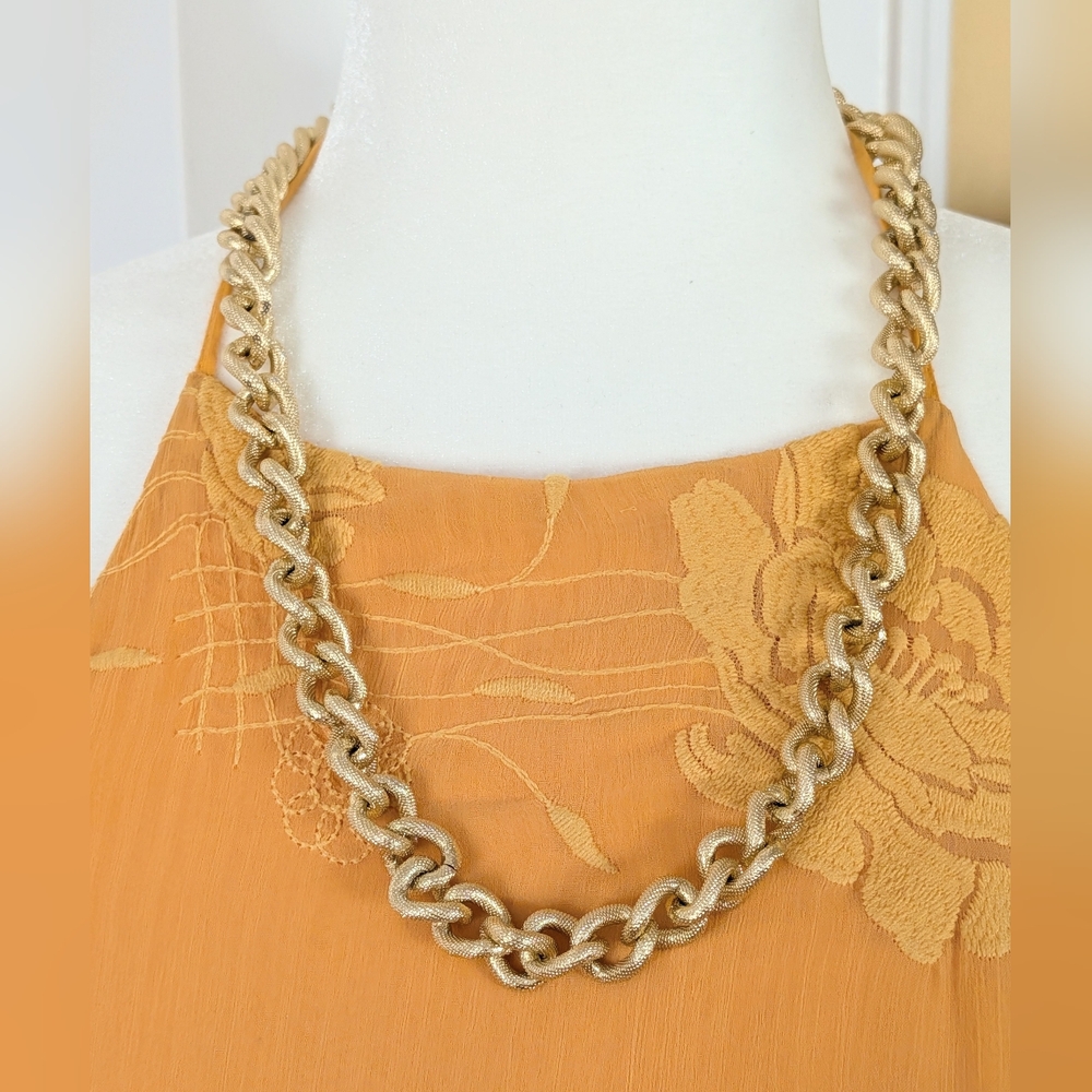 Vintage Goldtone Hollow Link Chain Necklace